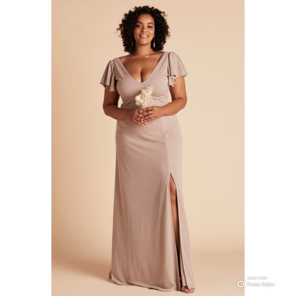 Birdy Grey Size XXL Taupe Crepe Hannah Formal Dress Maxi Dress NWT